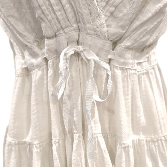 Lucky Brand Ivory Lace Trim Babydoll Blouse - Boho Cottagecore Top - Size Large - Picture 4 of 12